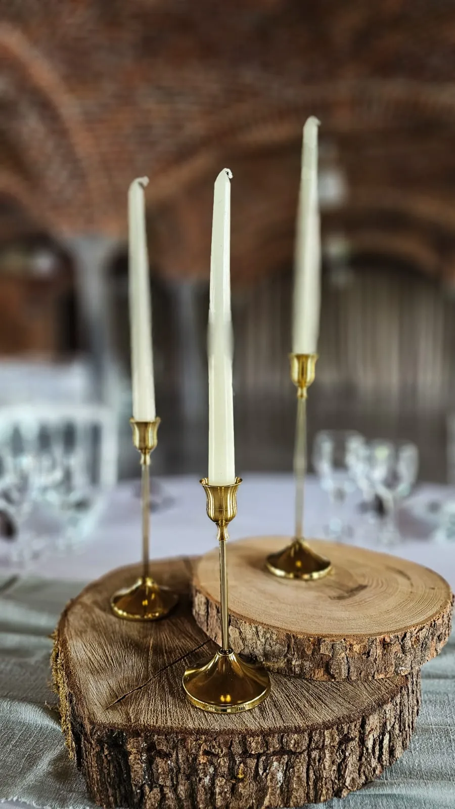 Lot de 3 bougeoirs effet vintage