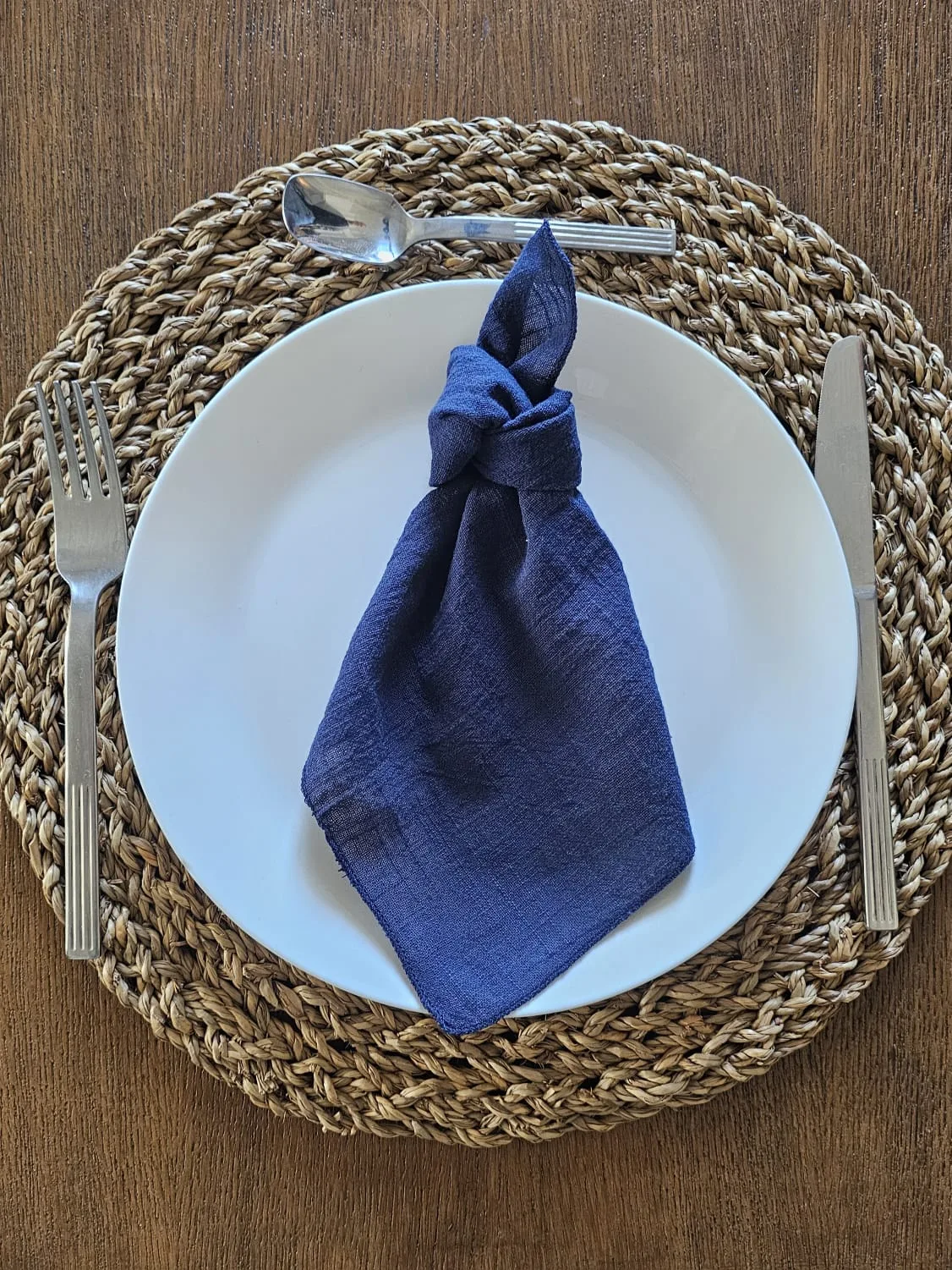 Serviette de table - Gaz de coton Bleu