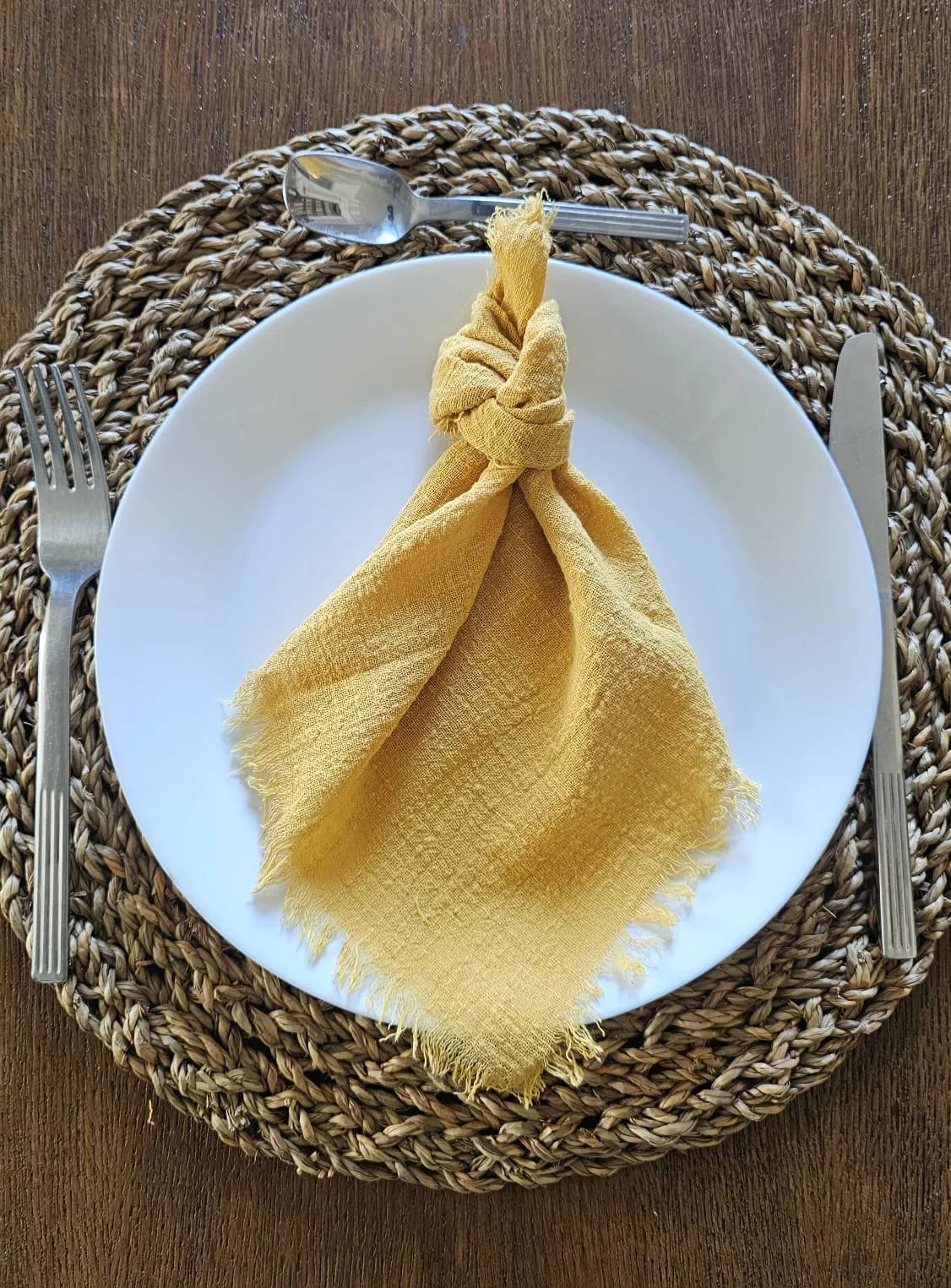 Serviette de table - Gaz de coton Jaune