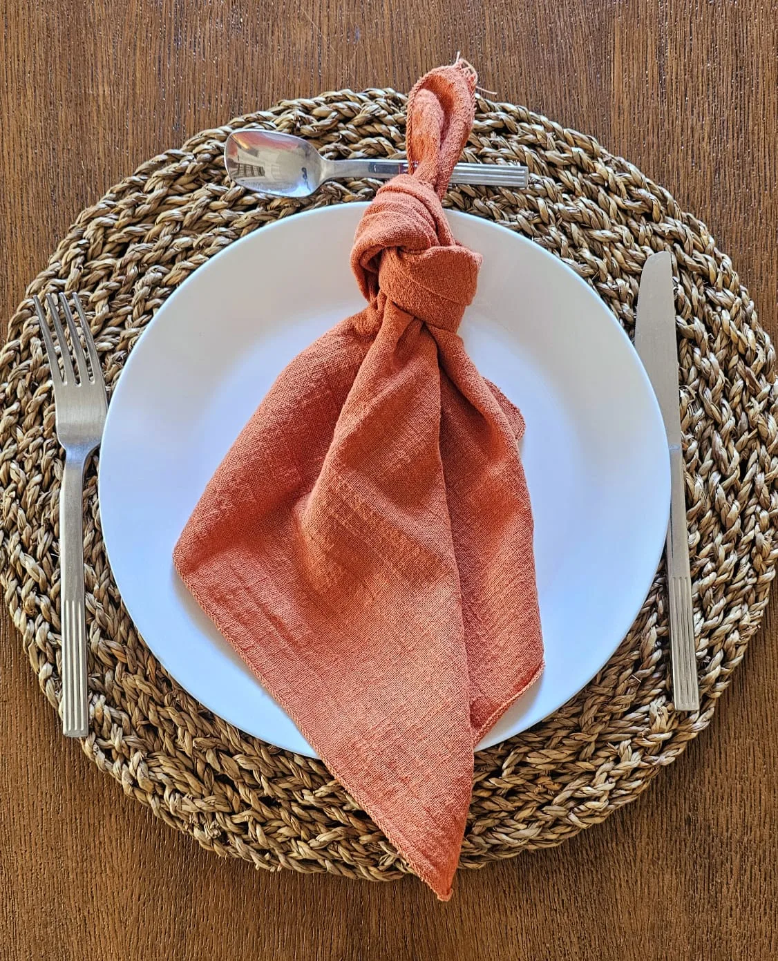 Serviette de table - Gaz de coton Terracotta