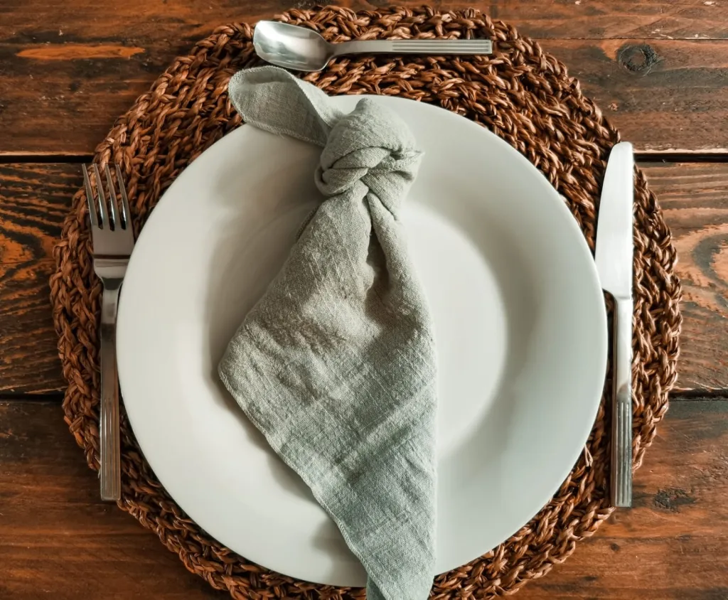 Serviette de table - Gaz de coton Vert Céladon